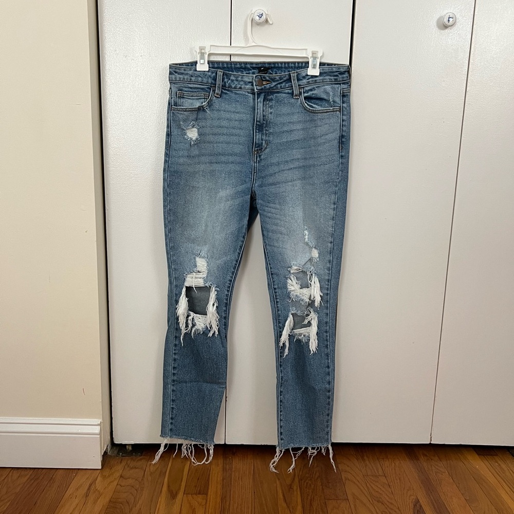 Windsor Distressed Blue Ankle Jeans
